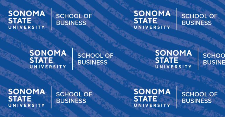 School of Business logo in a tiled pattern