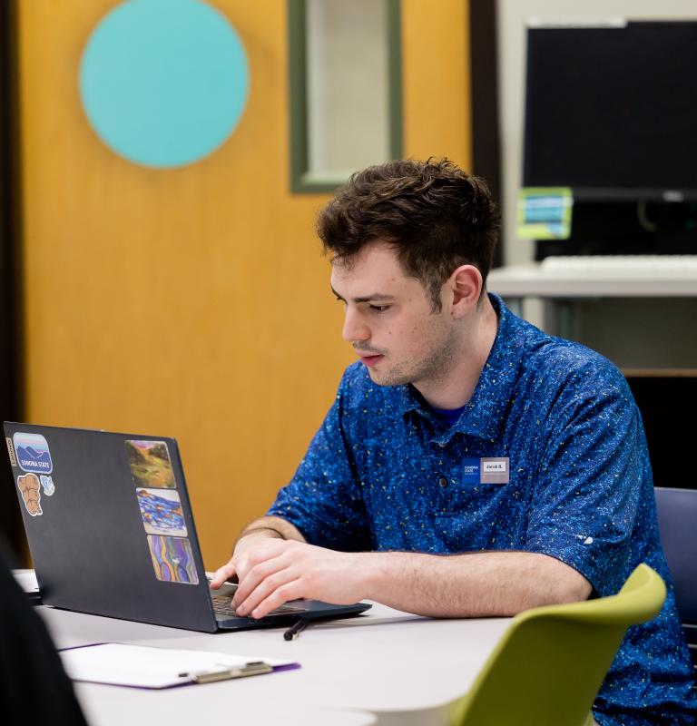 Student doing work