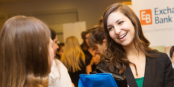 student at career expo